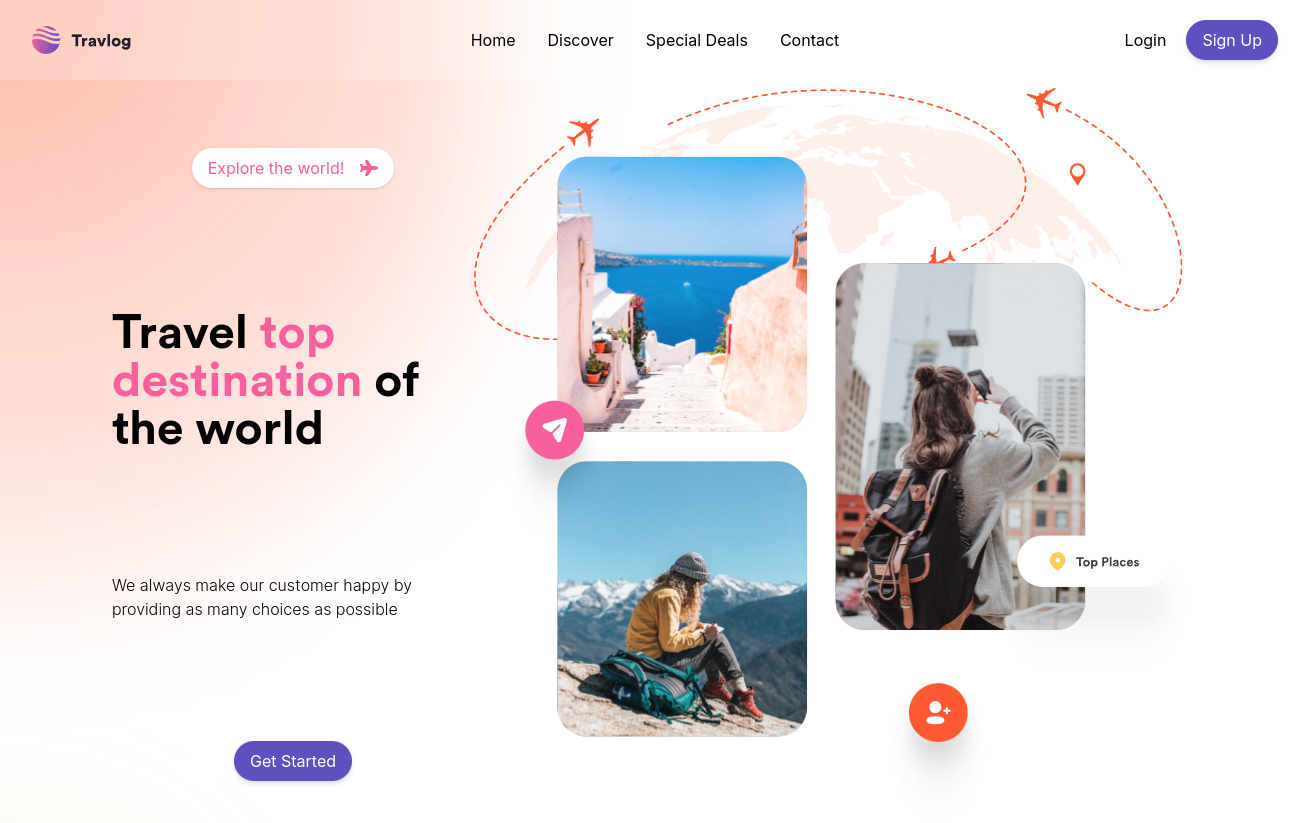 Preview do projeto Travelog